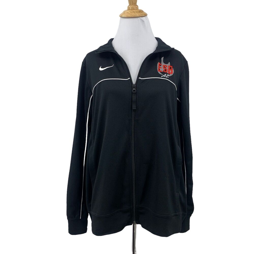 Nike Dry Rivalry Jacket Womes M Medium Black Full Zip Lightweight Dri Fit Active